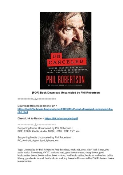 phil robertson uncanceled download|Uncanceled by Phil Robertson .